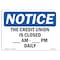 Signmission OSHA Notice, 5" Height, Pm Daily Sign, 7" X 5", Landscape OS-NS-D-57-L-18559 - alternate 1